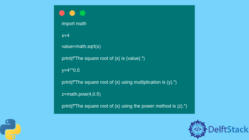 python-math-sqrt-method-delft-stack